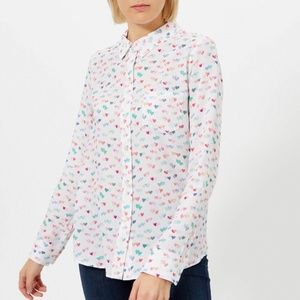 Silk white shirt blouse RAILS with coloured hearts size M new